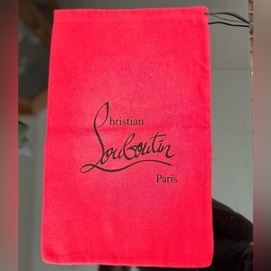 Authentic Christian Louboutin red fabric shoe dust bag cover